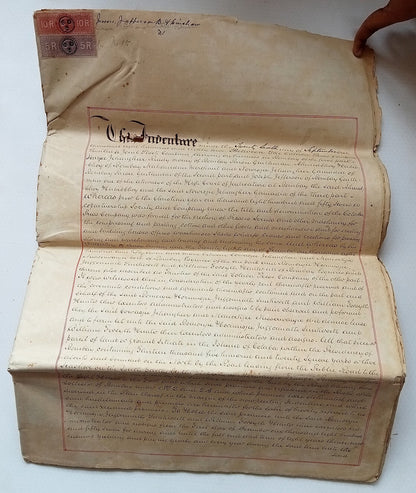 AOP India 1884 indenture signed JEHANGIR READYMONEY