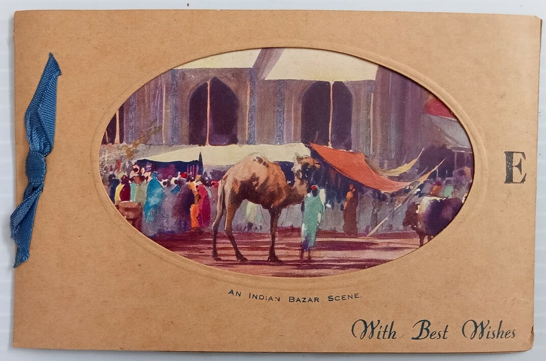 AOP India vintage greeting card AN INDIAN BAZAR SCENE