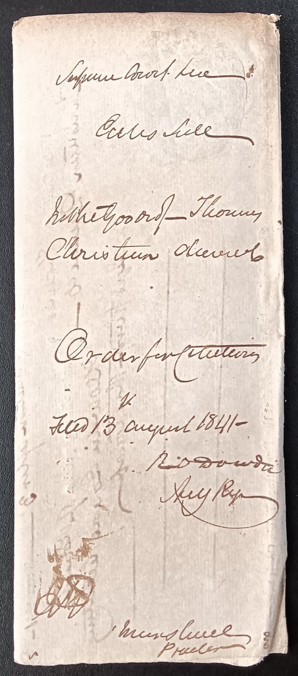 India Queen Victoria 1841 Fort William, Calcutta document with red seal