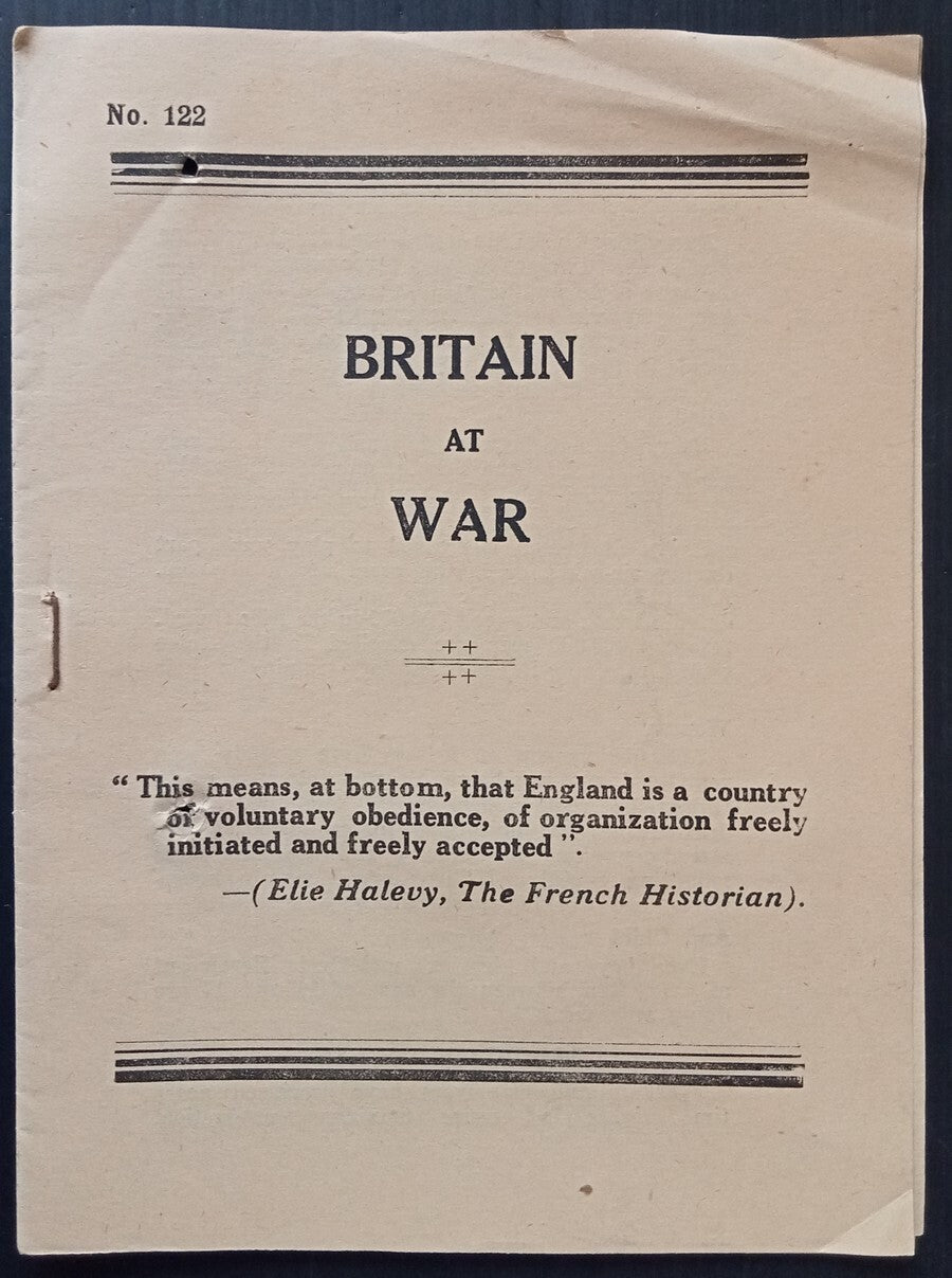 India WW2 propaganda booklet BRITAIN AT WAR