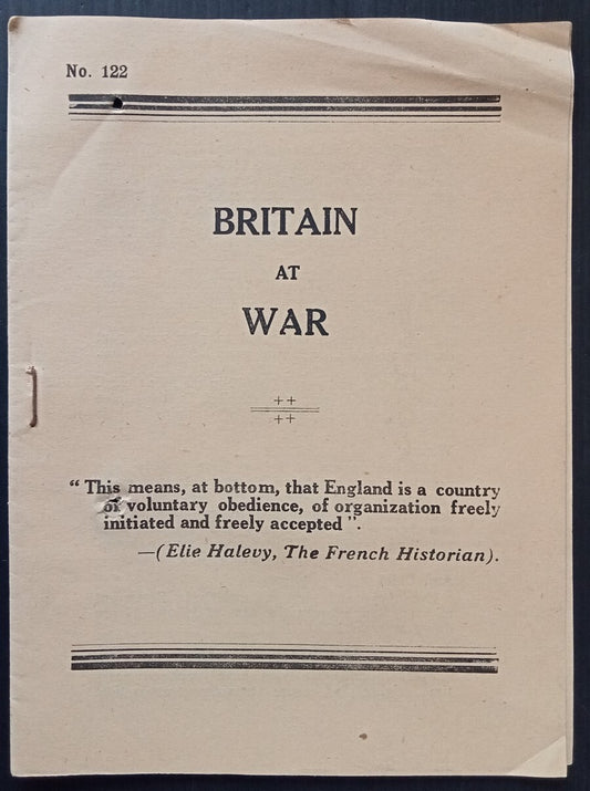 India WW2 propaganda booklet BRITAIN AT WAR