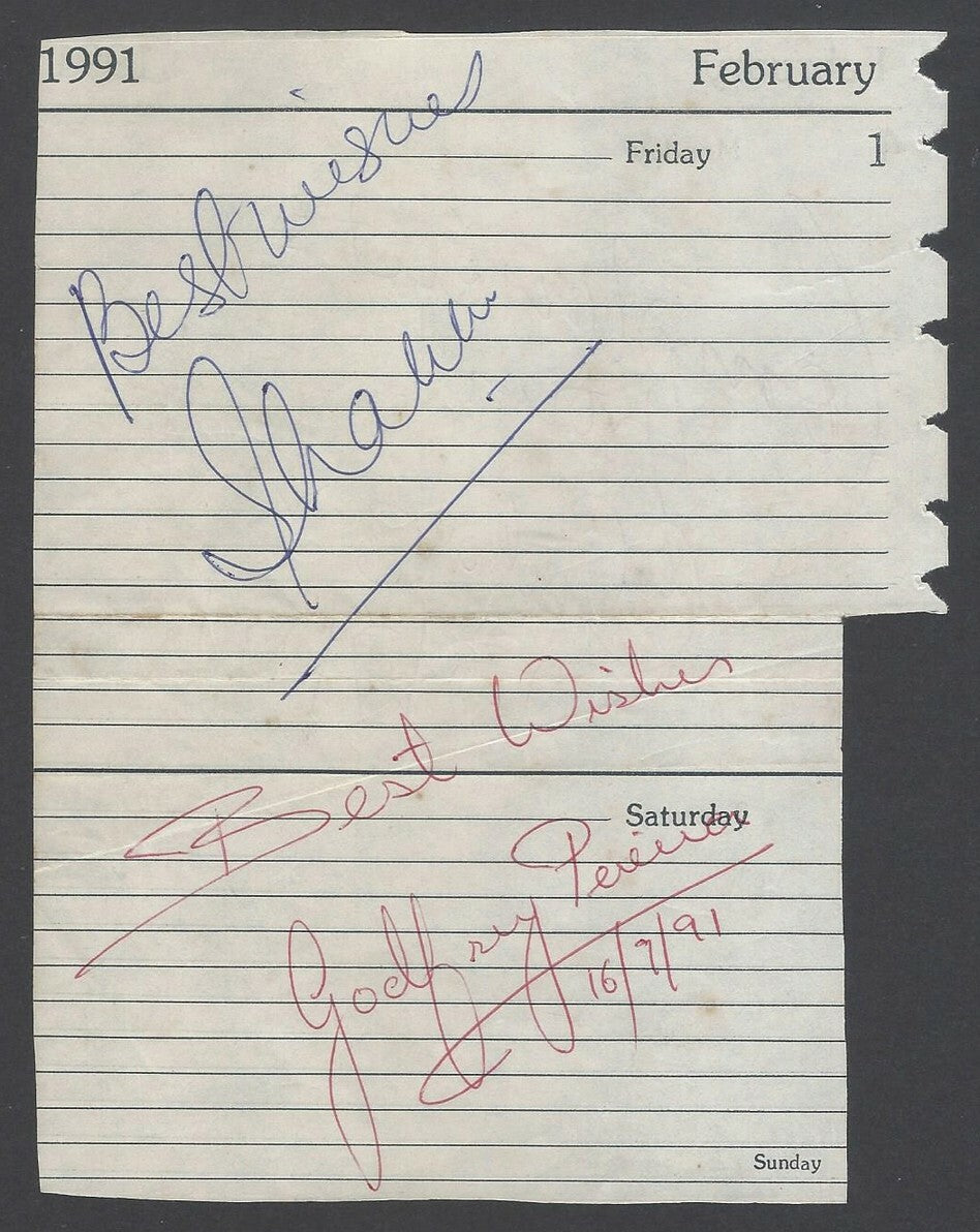 AOP Godfrey Pereira, Footballer signed autograph page India