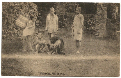 India vintage PAHARIES MUSSOORIE postcard