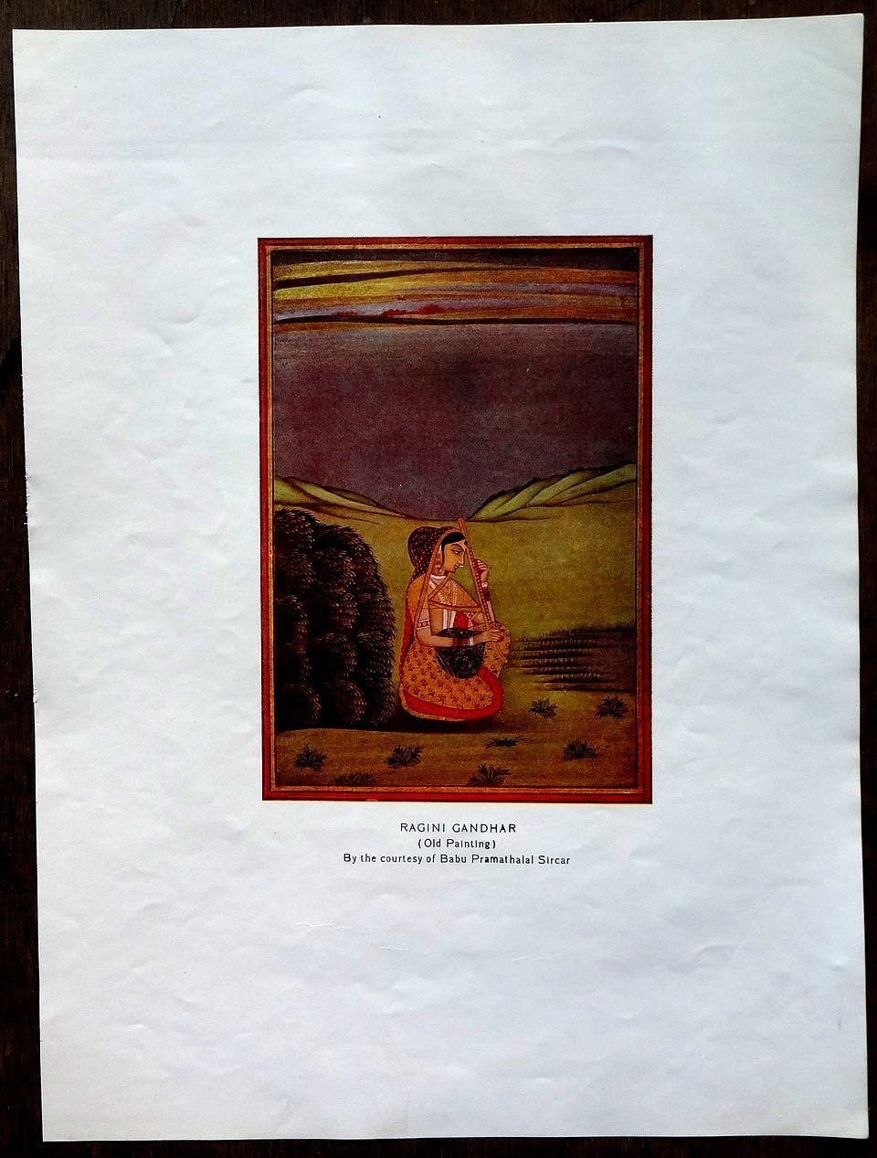 India c.1920s print RAGINI GANDHAR by ANON 28cm x 21cm