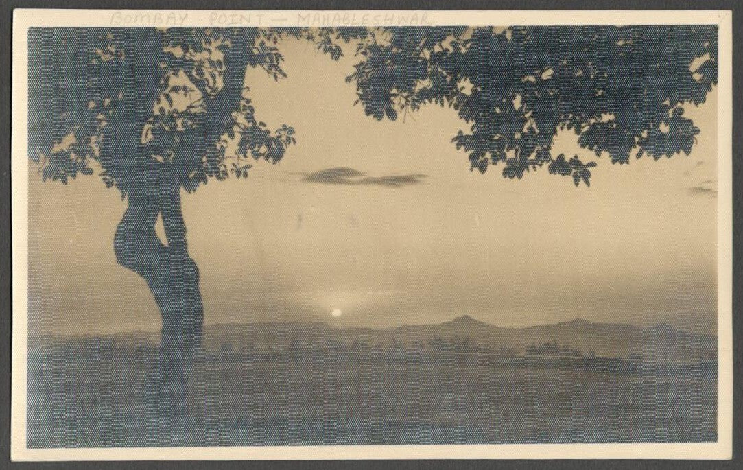 AOP India DARJEELING vintage real photo postcard SUNSET