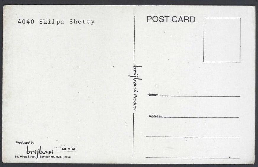 AOP India Bollywood SHILPA SHETTY vintage postcard