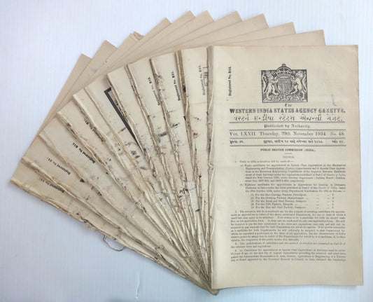 India 1924-37 Western India States Agency gazettes (26)