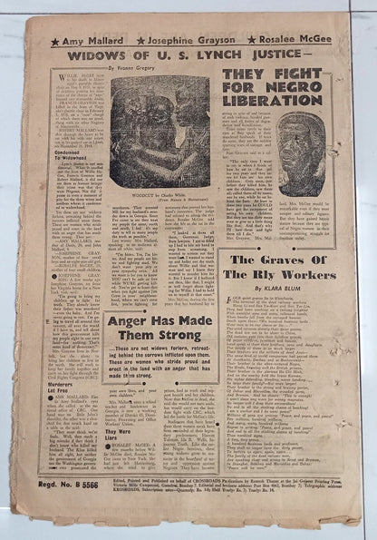 AOP India Cross Roads newspaper 1951 issue Stop This Indo-Pak War Talk! R