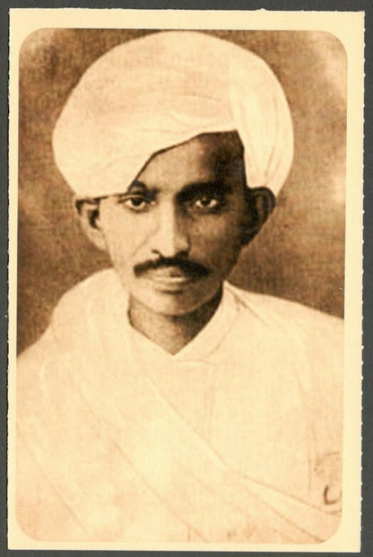 AOP India full back pictorial 50p Gandhi postal card GANDHI 