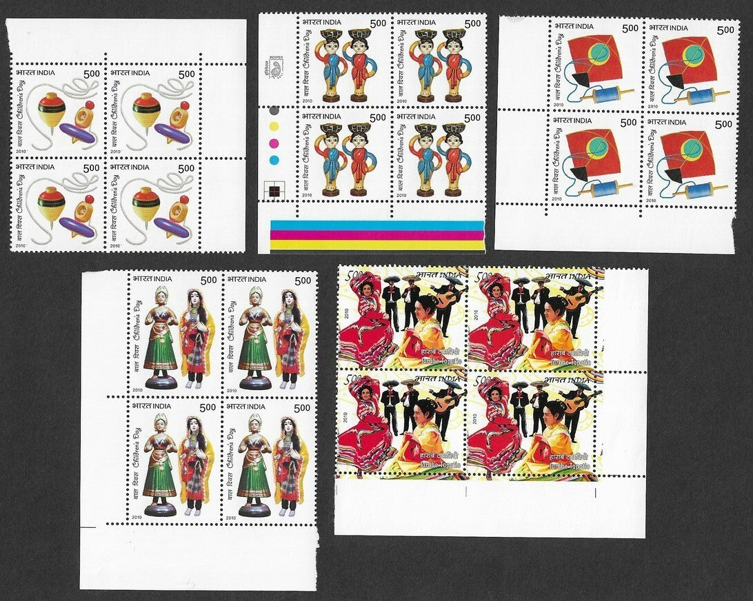 India 2010 Year Pack / set blocks of 4 MNH
