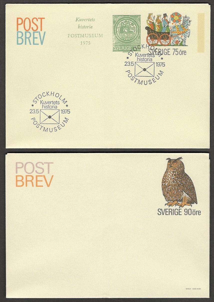 (AOP) India Sweden 1971-76 aerogrammes & airmail envelopes most unused (7)