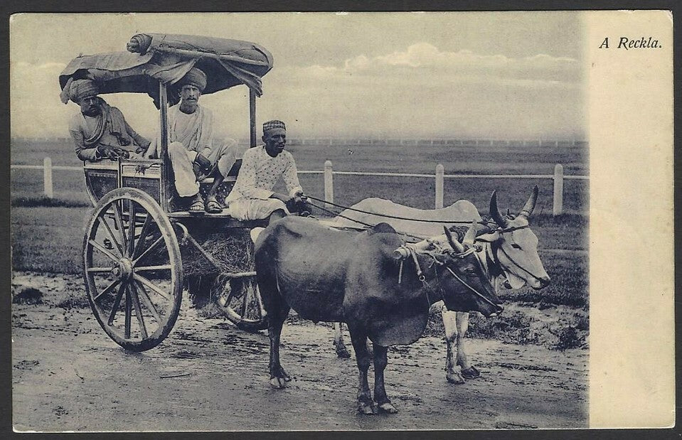 India A RECKLA vintage postcard used 1909 in France