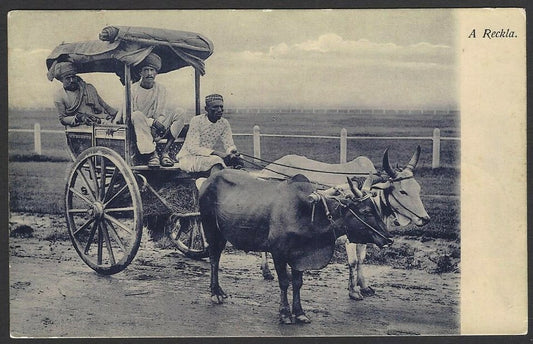 India A RECKLA vintage postcard used 1909 in France