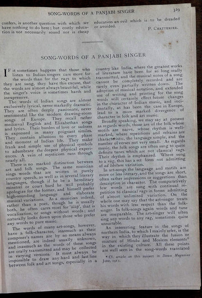 India Modern Review 1911 Panjabi Song Women’s Movements TURKEY etc SEE CONDITION