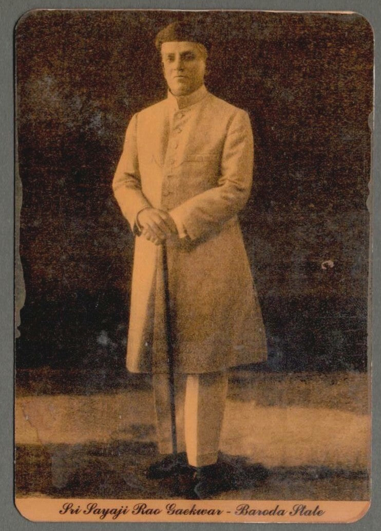 AOP India vintage look replica postcard Sayaji Rao Gaekwar Maharaja Baroda State