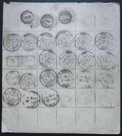 India 1955-67 Post Office daily postmark proof impression sheets (24)