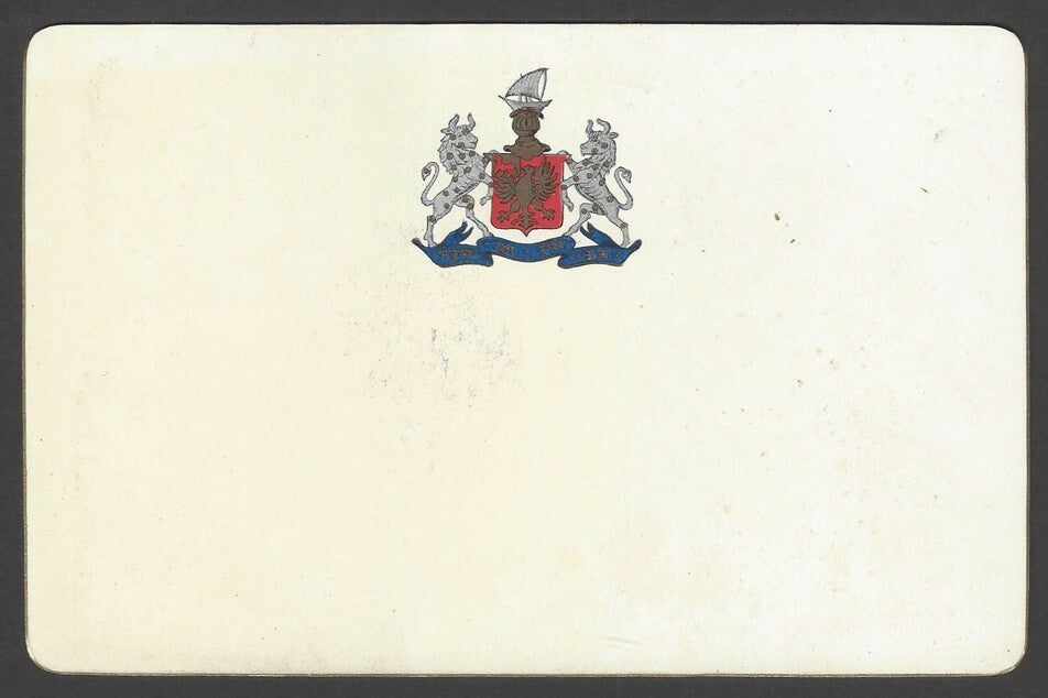 India Bhavnagar State The Sir Takhtsinghji Hospital 1940's View Card with crest