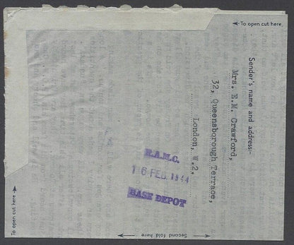 Indian Army bs violet R.A.M.C./dt./BASE DEPOT on 1944 cover to General Hospital