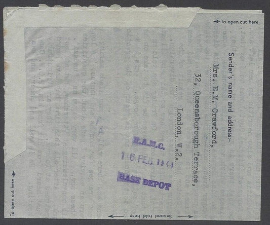 Indian Army bs violet R.A.M.C./dt./BASE DEPOT on 1944 cover to General Hospital