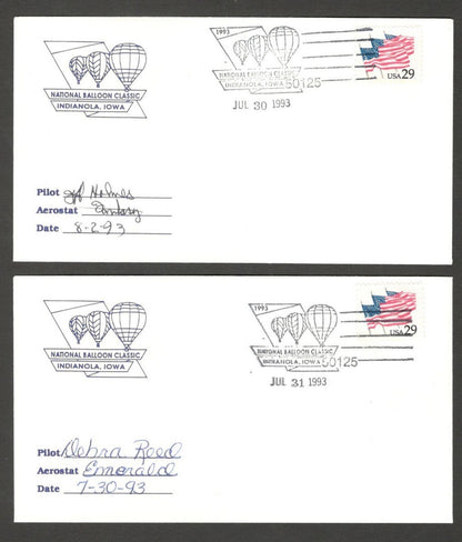 National Balloon Classic, Indianola 1993 covers signed by Pilots (10)