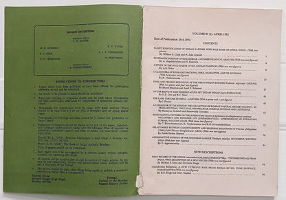 AOP India JOURNAL OF THE BOMBAY NATURAL HISTORY SOCIETY April 1992