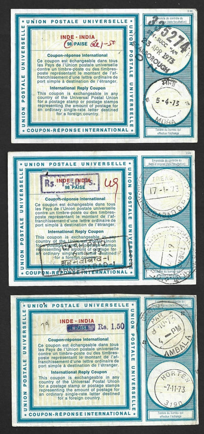 (AOP) India IRC International Reply Coupon collection (12)