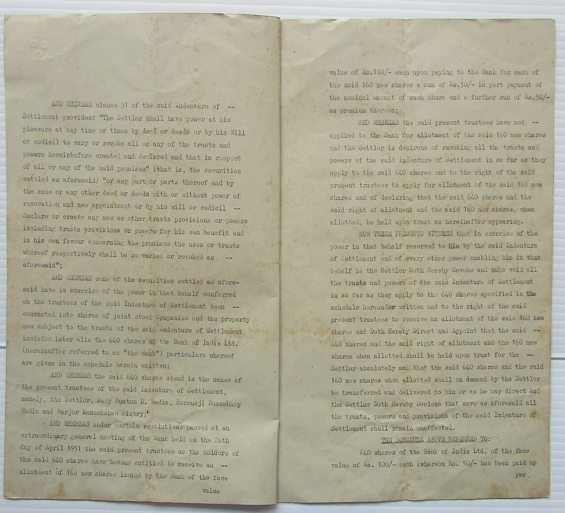 India 1951 document signed D N Wadia Geologist with KGVI 50R etc.
