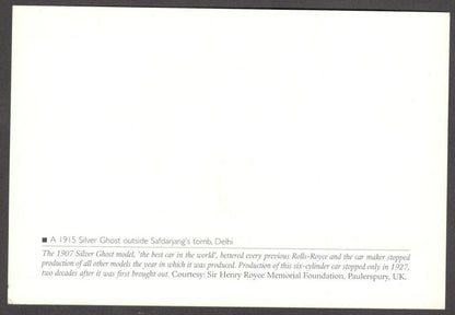 India souvenir VINTAGE CARS card ROLLS ROYCE SILVER GHOST in Delhi