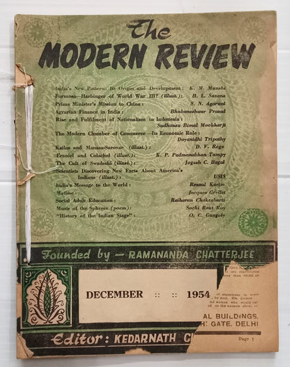 AOP India MODERN REVIEW Dec 1954 Formosa-Harbinger of World War III?