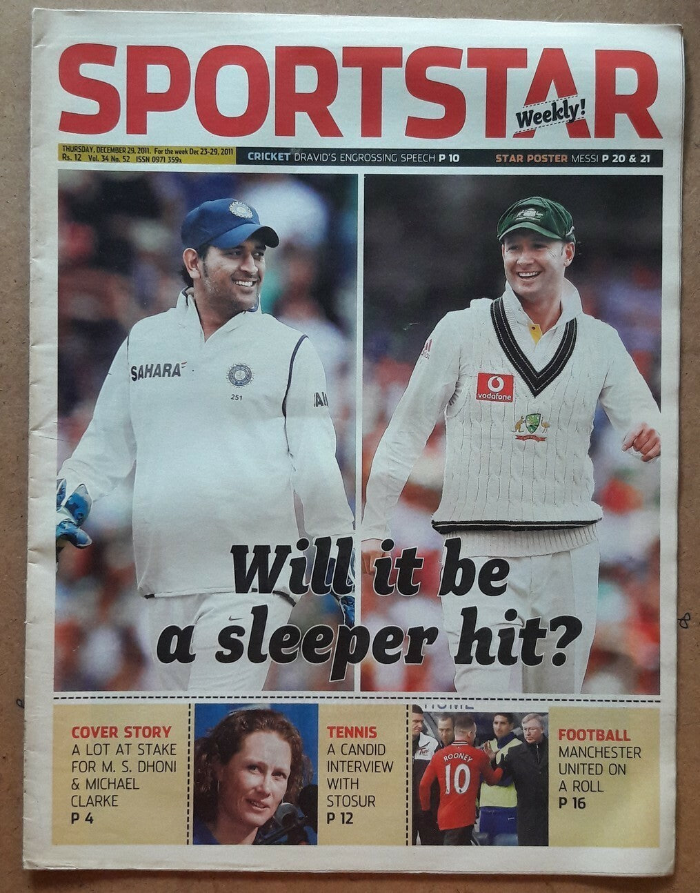 India Sportstar 2006-11 CRICKET cover issues 10” X 13” (5)