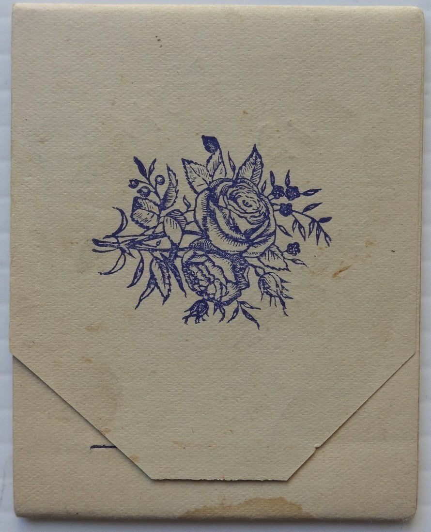 India 12 sectioned folding Parsi greeting card 2.5“ x 3“