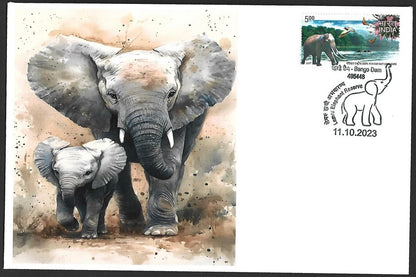 India 2023 LEMRU ELEPHANT RESERVE Special covers (5)