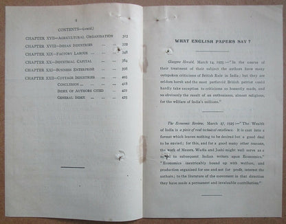 India 1926 letter signed author Pestonji Ardeshir Wadia + book ad