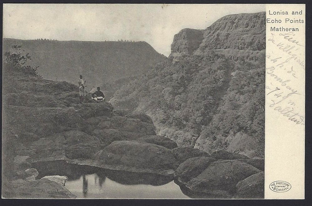 India Lonisa & Echo Points Matheran vintage postcard