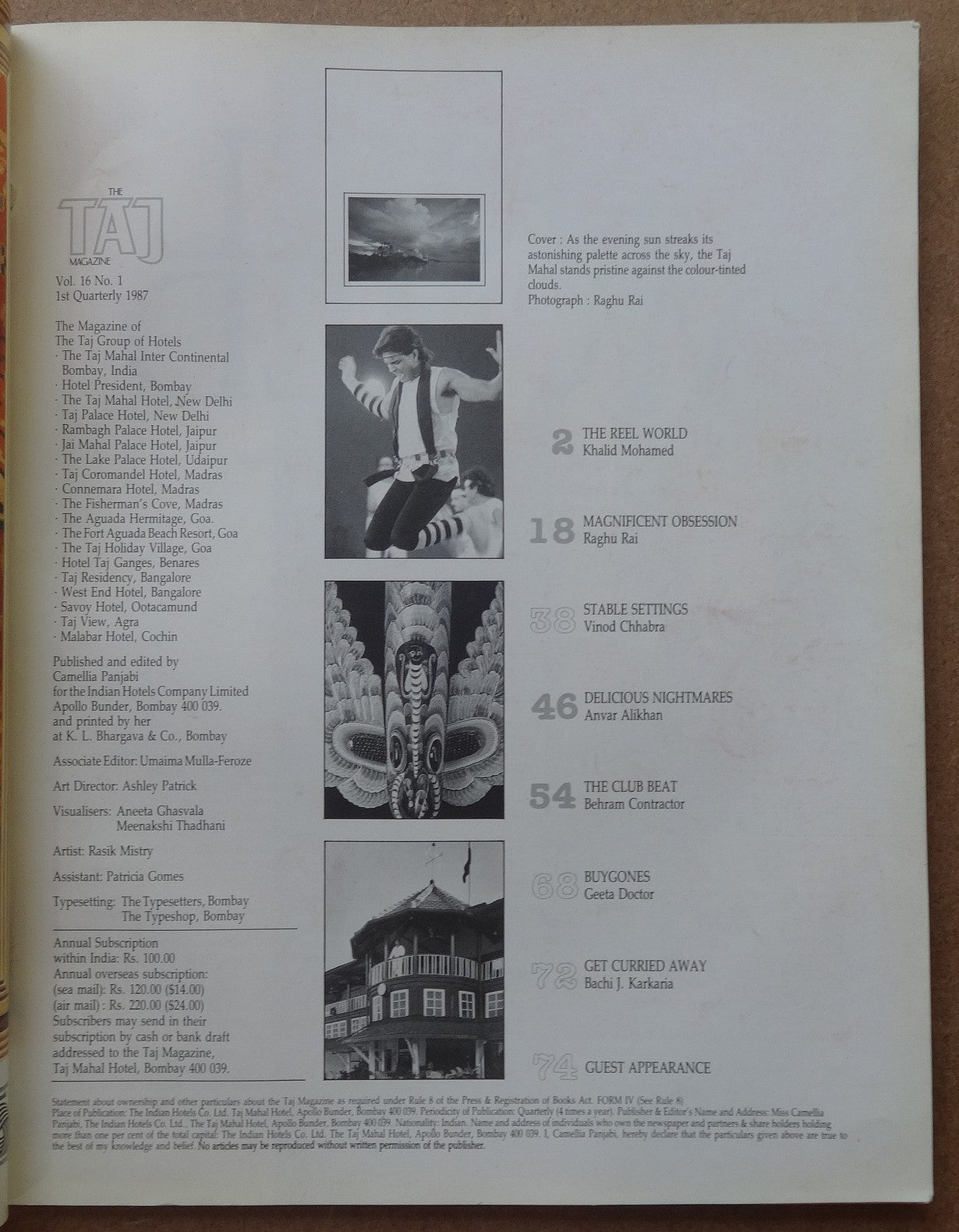 India Taj Mahal Hotel in-house magazine TAJ 1987-1988 (4)