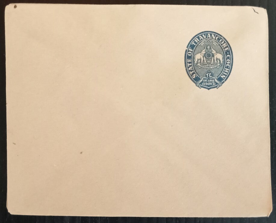AOPIMT India Travancore State 1a blue envelopes x 100 unused WHOLESALE