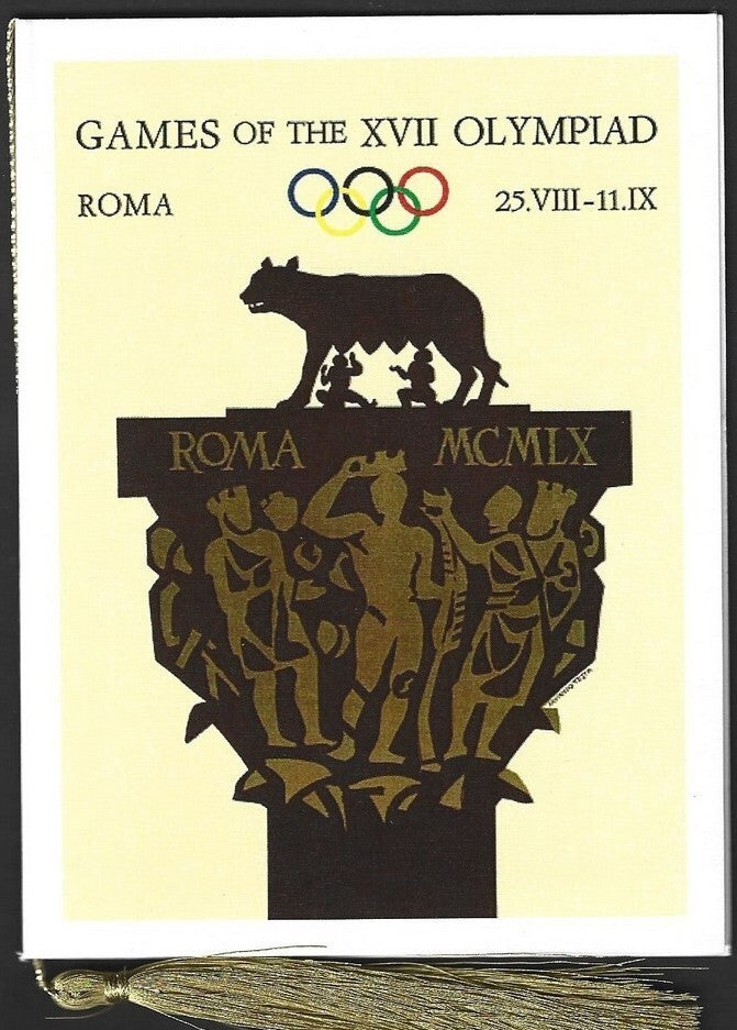 India 2024 Paris Olympics souvenir with 1960 Rome, Italy Olympics cachet