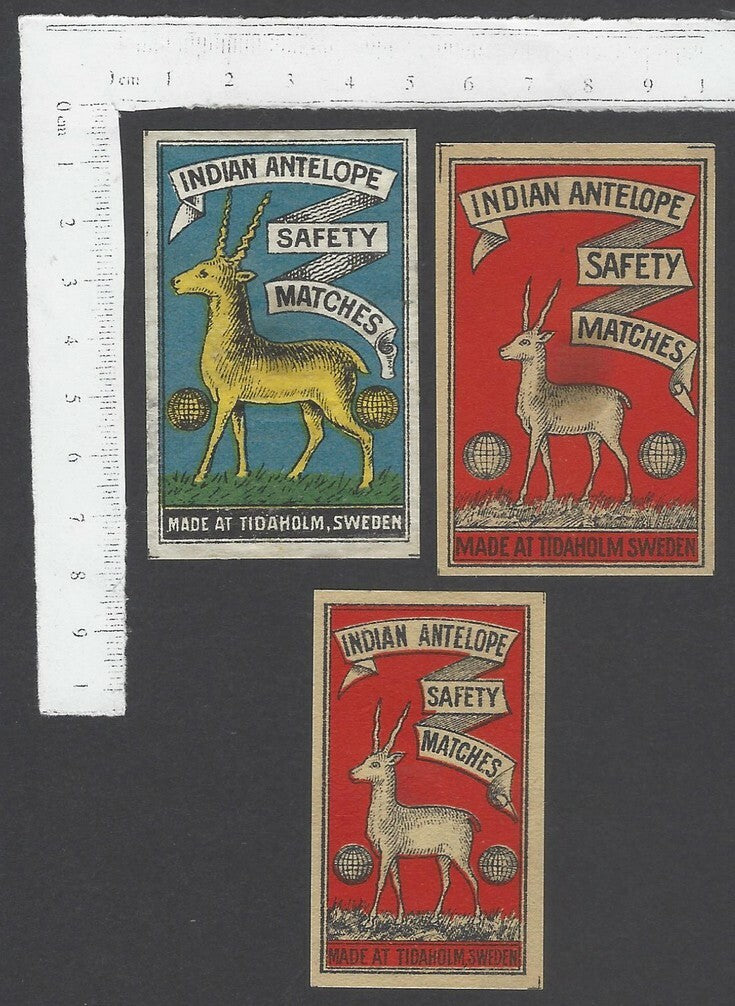 AOP Indian Antilope vintage matchbox label (3)