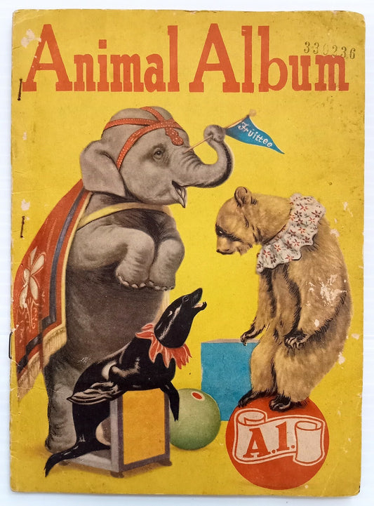 AOP India A-1 Bubble Gum picture book ANIMAL ALBUM complete with 90 labels