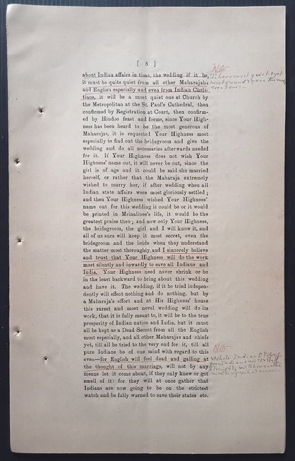 Search for a Maharaja husband for the Glory of India 1905 printed & ms documents