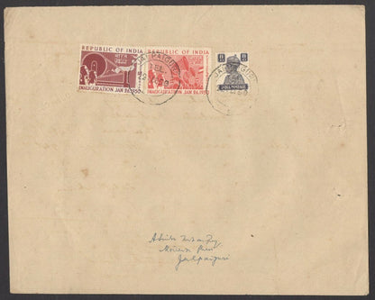India 1950 Telegram with 1950 Republic 12a 