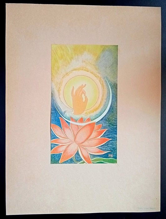 India vintage print TRUTH LOVE BEAUTY by KANU DESAI - Geet Govind series