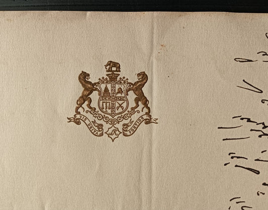 India 1913 crested letter SIRMOOR STATE