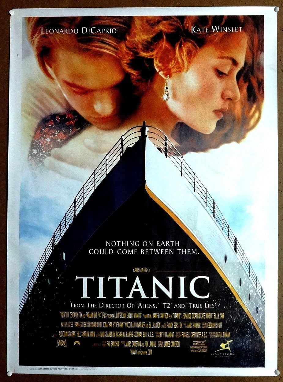 Titanic 1997 1 sheet 28" x 38" India poster in English