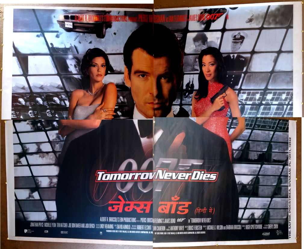 1997 Tomorrow Never Dies 4 sheet India poster Pierce Brosnan