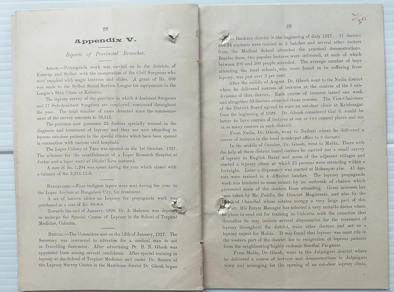 India BRITISH EMPIRE LEPROSY RELIEF ASSOC 1927 report 52pgs