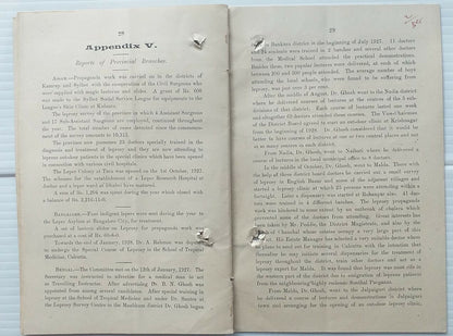 India BRITISH EMPIRE LEPROSY RELIEF ASSOC 1927 report 52pgs