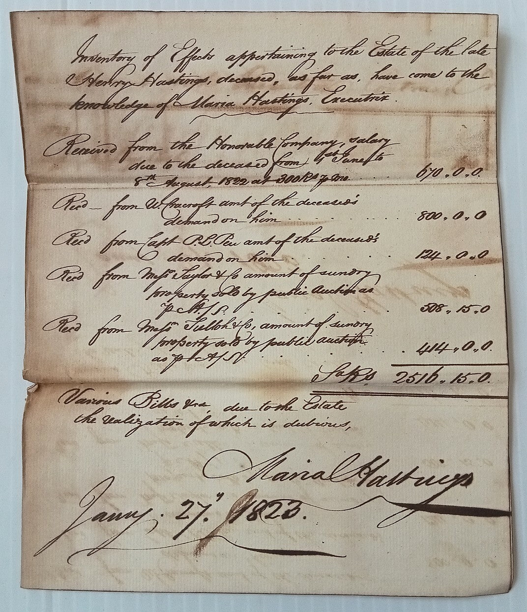 AOP India 1828 Supreme Court, Fort Williams, Calcutta document