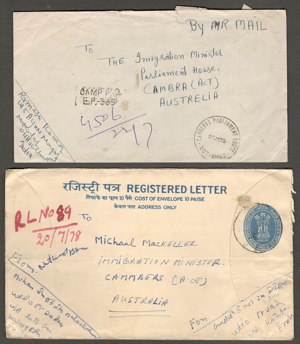 (AOP) India uprated registered envelopes to Australia (29)