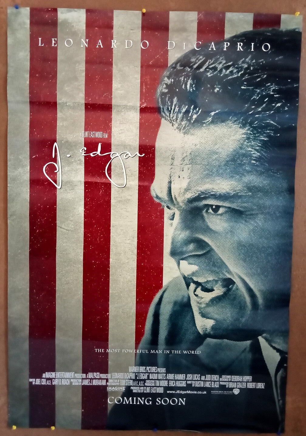 2011 J. Edgar 1 sheet India poster Leonardo DiCaprio